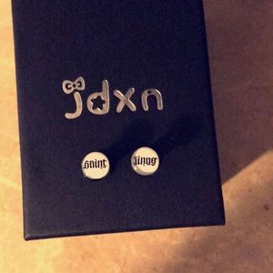 2 gauge Black Acrylic Saint/Sinner Plugs/Tunnels